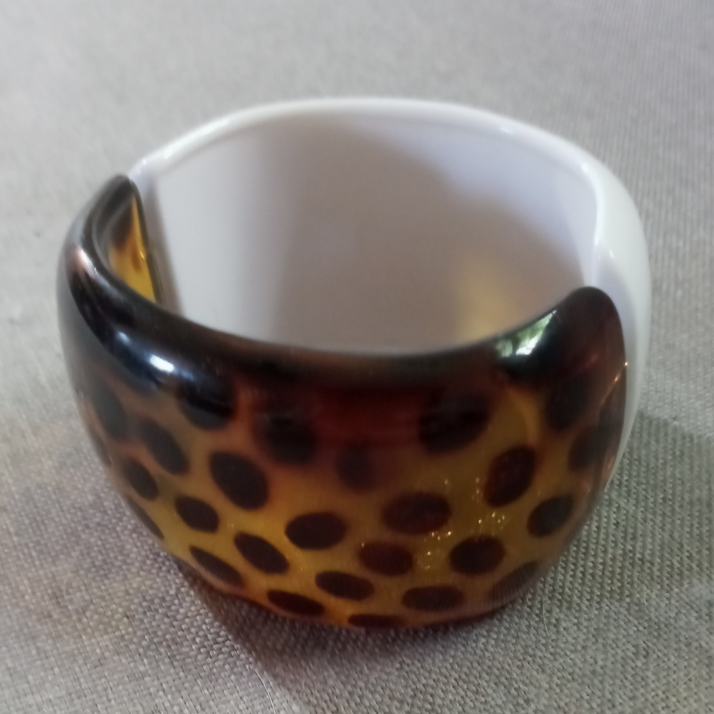 Vintage animal print color block cuff